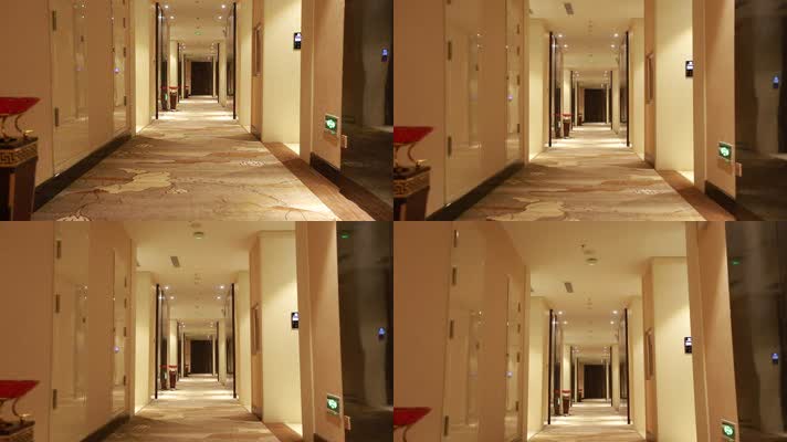 高端星级酒店宾馆走廊实拍