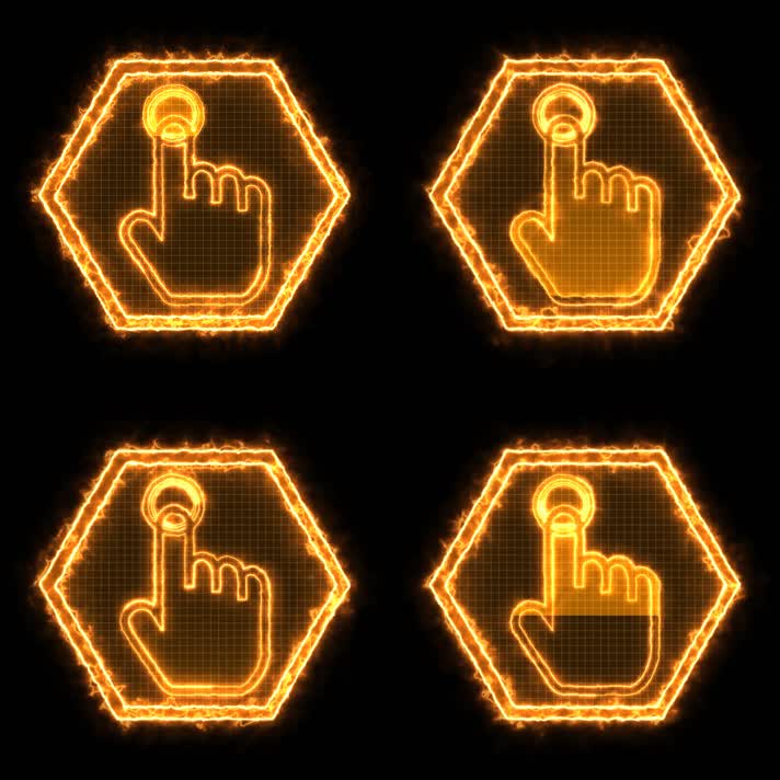 金色网格手指手掌按钮按钮通道视频-无缝循