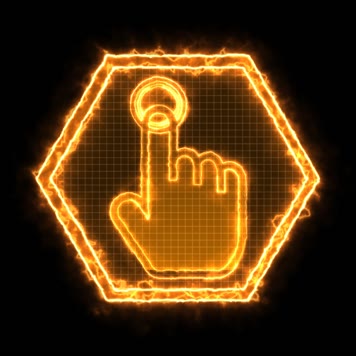 金色网格手指手掌按钮按钮通道视频-无缝循