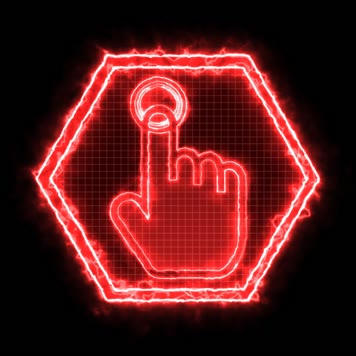 红色网格手指手掌按钮按钮通道视频-无缝循