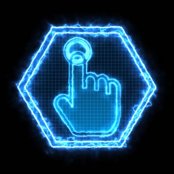 蓝色网格手指手掌按钮按钮通道视频-无缝循