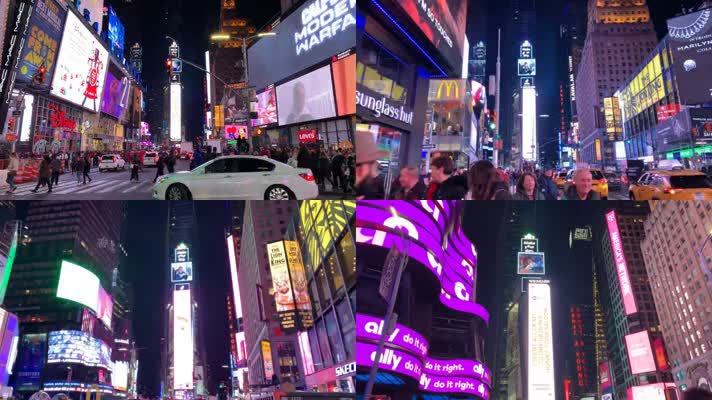 纽约时代广场繁华人流