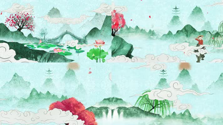 中国风水墨清明节视频素材 中国风水墨清明节视频素材