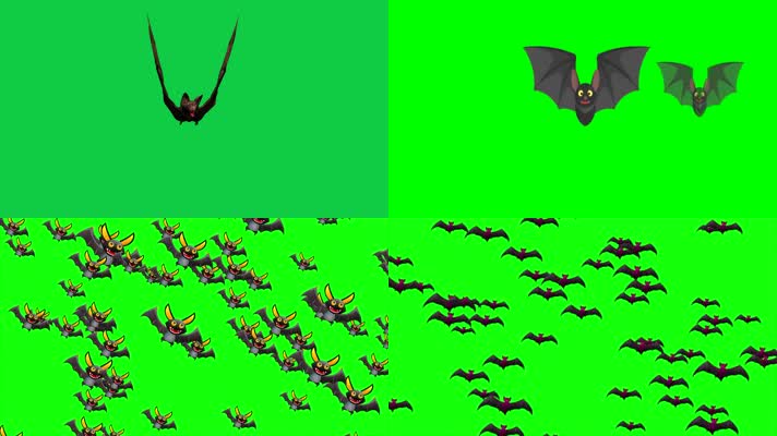 【4K】各种蝙蝠绿屏