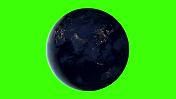 从宇宙看地球灯光可抠像有透明通道遮罩