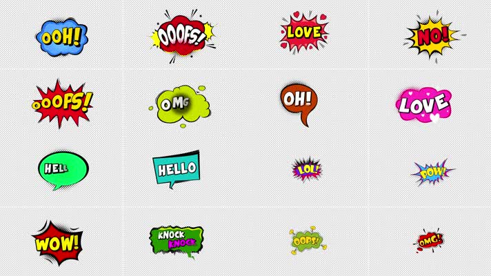 透明通道卡通综艺贴纸素材包