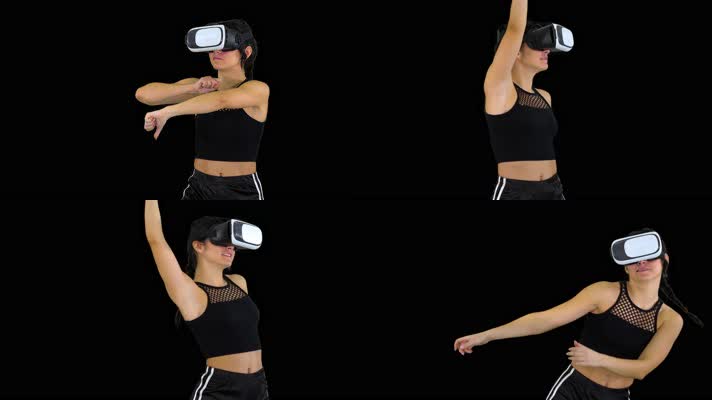 VR虚拟现实，美女跳舞，透明通道
