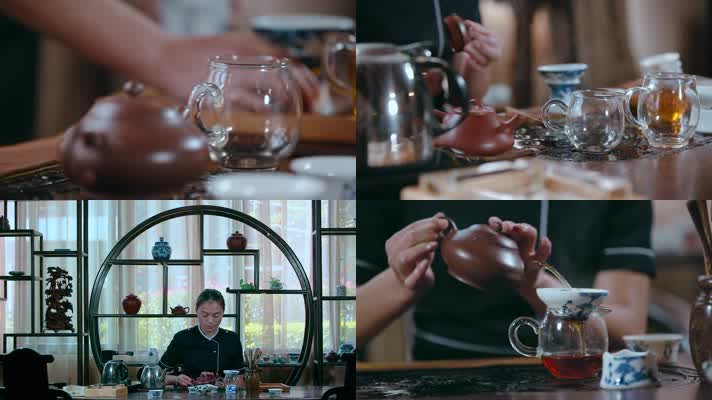茶室茶具用水泡茶品茶全过程