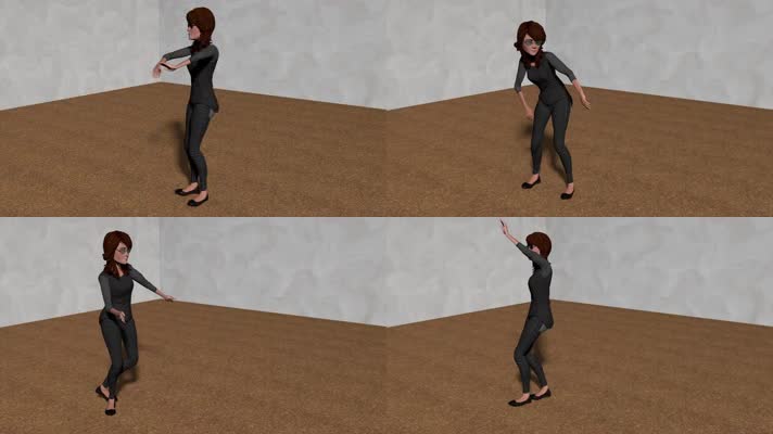 动感舞步，卡通人物跳舞