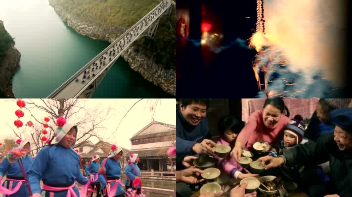 中国传统回家过年春节视频