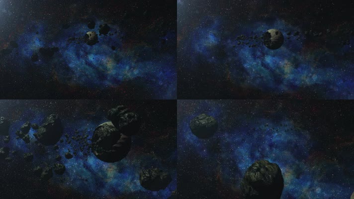 宇宙星球陨石缩放视频背景