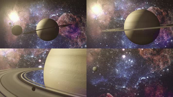 宇宙太空土星运动视频背景