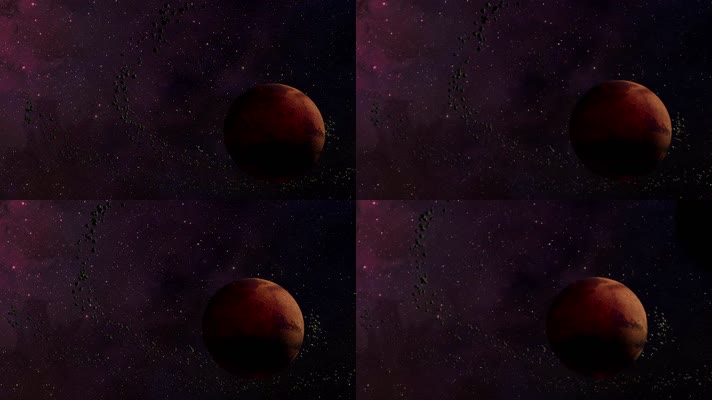 3D宇宙火星小行星运动视频背景