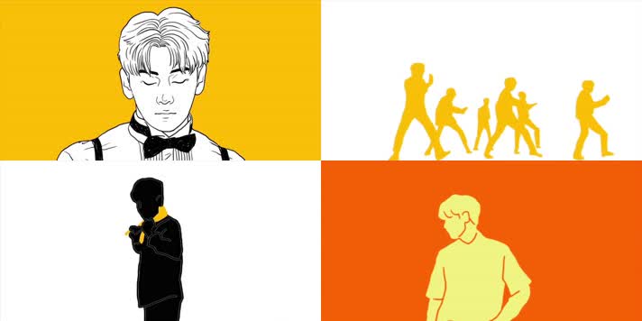 动感舞步，卡通人物跳舞