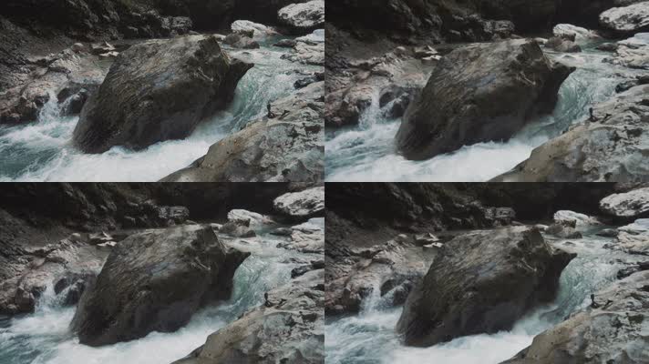 瀑布山泉和岩石