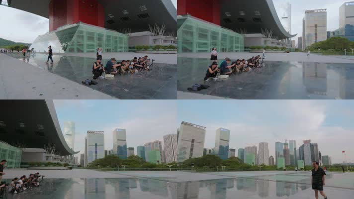 深圳市民中心广场视频拍摄平安大厦的摄影师