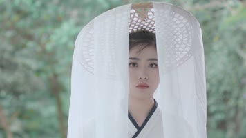 慢镜头古装武侠美女视频白衣侠女眼睛特写