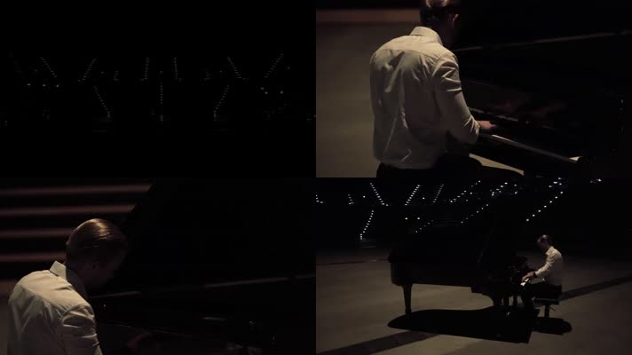 弹钢琴，男人弹钢琴，舞台弹钢琴表演