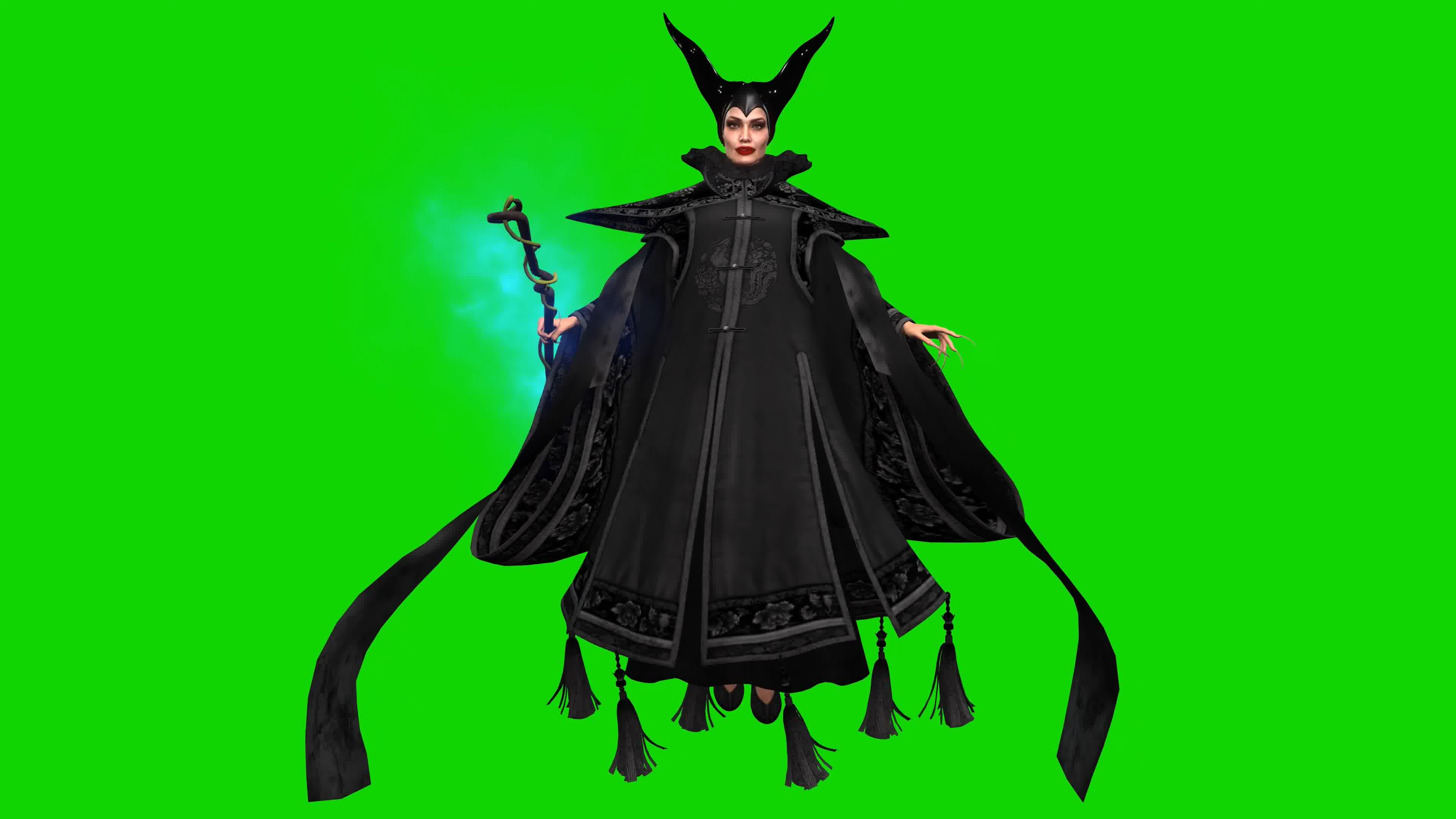 魔女绿屏，魔法法师绿屏绿幕