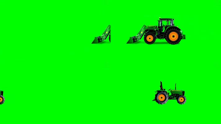 绿幕视频素材推土机