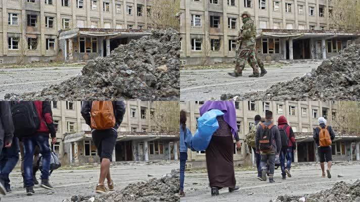 人道主义，反战人权，难民逃离家园救济