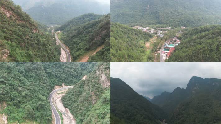 大气航拍中国四川江油养马峡风景区自然风光