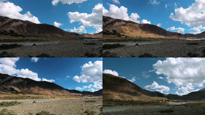 4k延时西藏村庄视频西藏光影变化风光