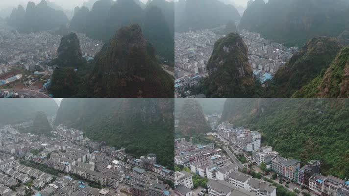 山区小城视频广西藏在丘陵间的小县城