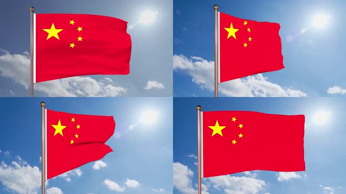 五星红旗迎风飘扬