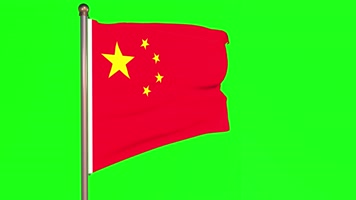 五星红旗绿背抠图素材