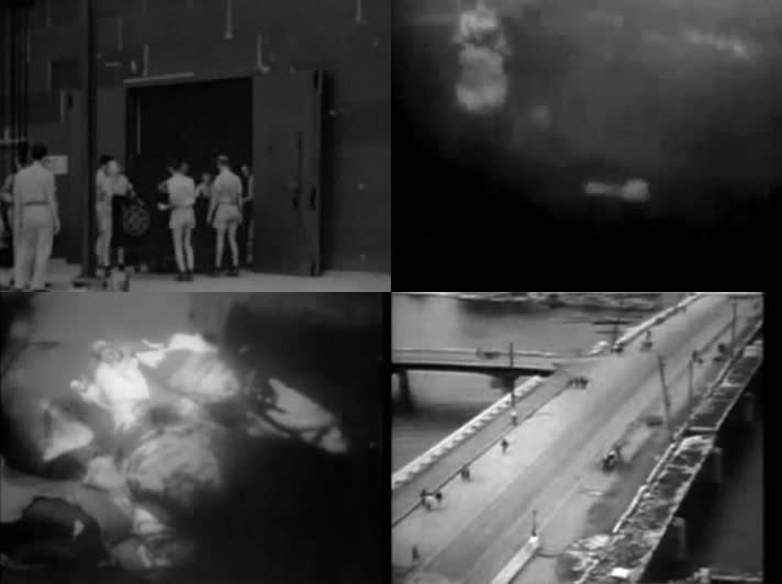 历史黑白影像 二战影像 轰炸机加装原子弹
