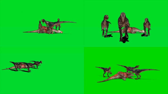 达科他猛禽恐龙捕食绿屏