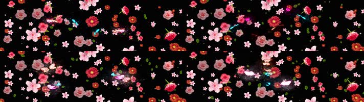 花海餐桌投影素材