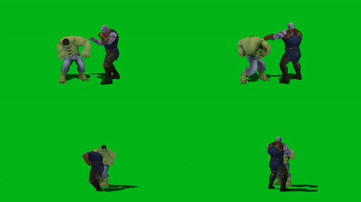 绿巨人对灭霸战斗绿屏