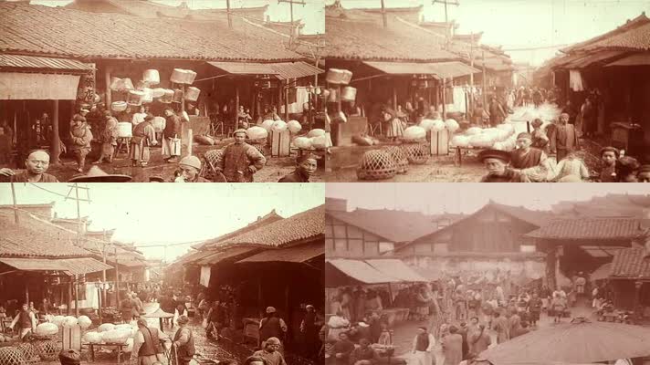 1909-1912清朝老街景-市场