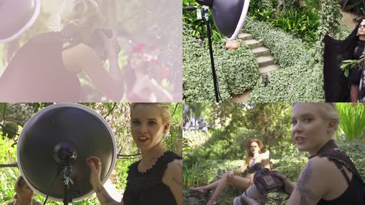 女摄影师 女模特 外景拍摄 时尚摄影 摄