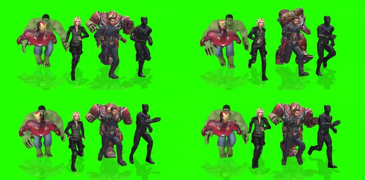 绿巨人钢铁侠黑寡妇美国队长浩克黑豹绿屏