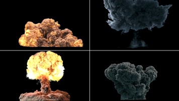 透明通道爆炸蘑菇云素材包