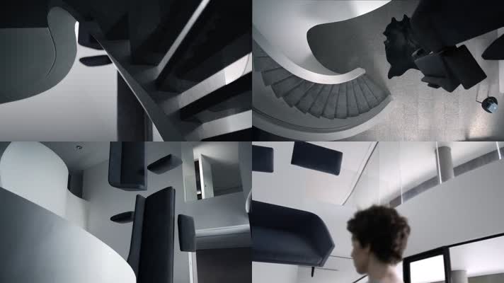生活空间 室内旋转楼梯 家具组合 创意组
