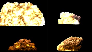 爆炸蘑菇云透明通道素材包