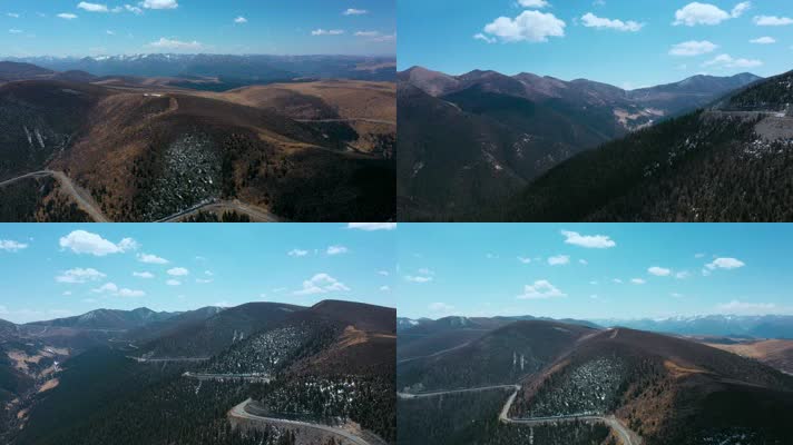 4k西藏风光视频熊宗卡高原高山森林山区公路