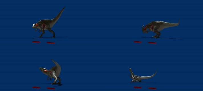 鸭嘴龙受伤倒下绿屏