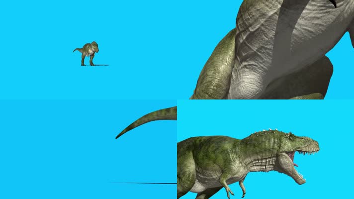 霸王龙行走咆哮绿屏