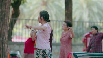 老年舞蹈视频广场舞大妈排练舞蹈老年妇女