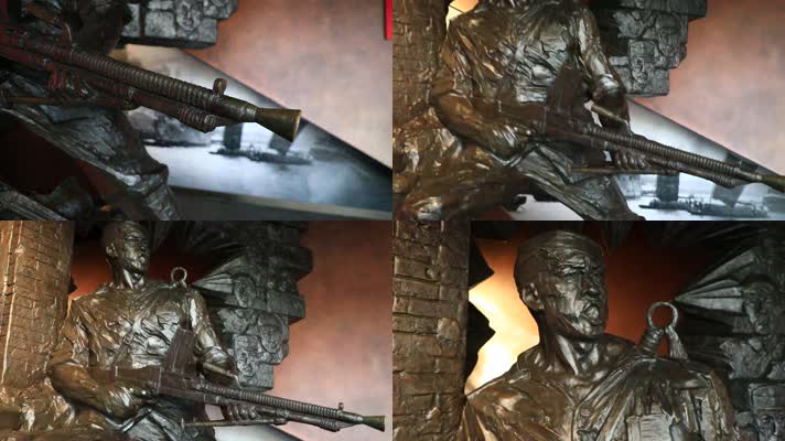 战争雕塑枪战勇士