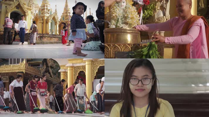 缅甸，人文文化，和尚仰光大金塔