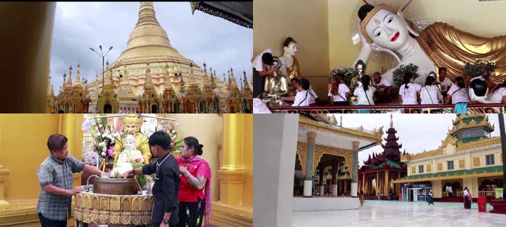 缅甸，人文文化，和尚大金塔佛像本地人