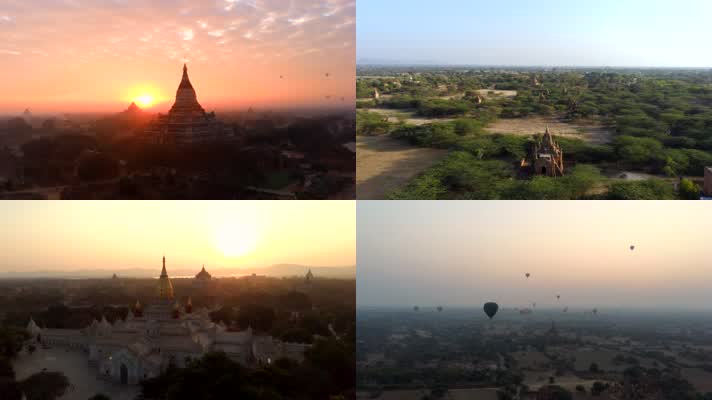 缅甸，人文文化，缅甸热气球佛塔蒲甘