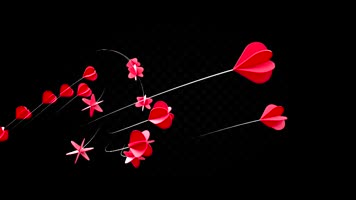 红桃心气球透明通道素材包