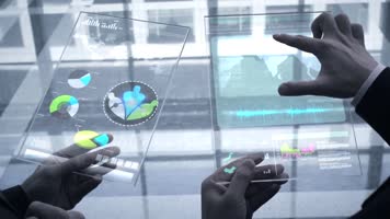 商务会议合作会谈 科技信息化智能数据分析